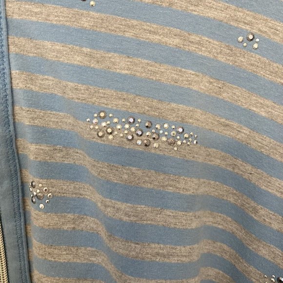 Avenue Womens Fleece Sweatshirt Lg Sleeves Sz 18/20 Beaded Gray Blue Str… - Picture 6 of 7